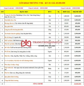 Gói khai trương - 10