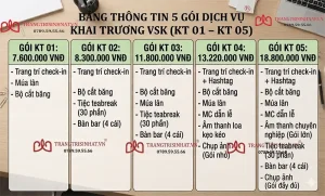 Báo giá khai trương