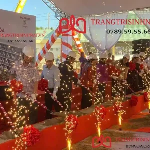 Trang trí sân khấu lễ khởi công Cần Giờ